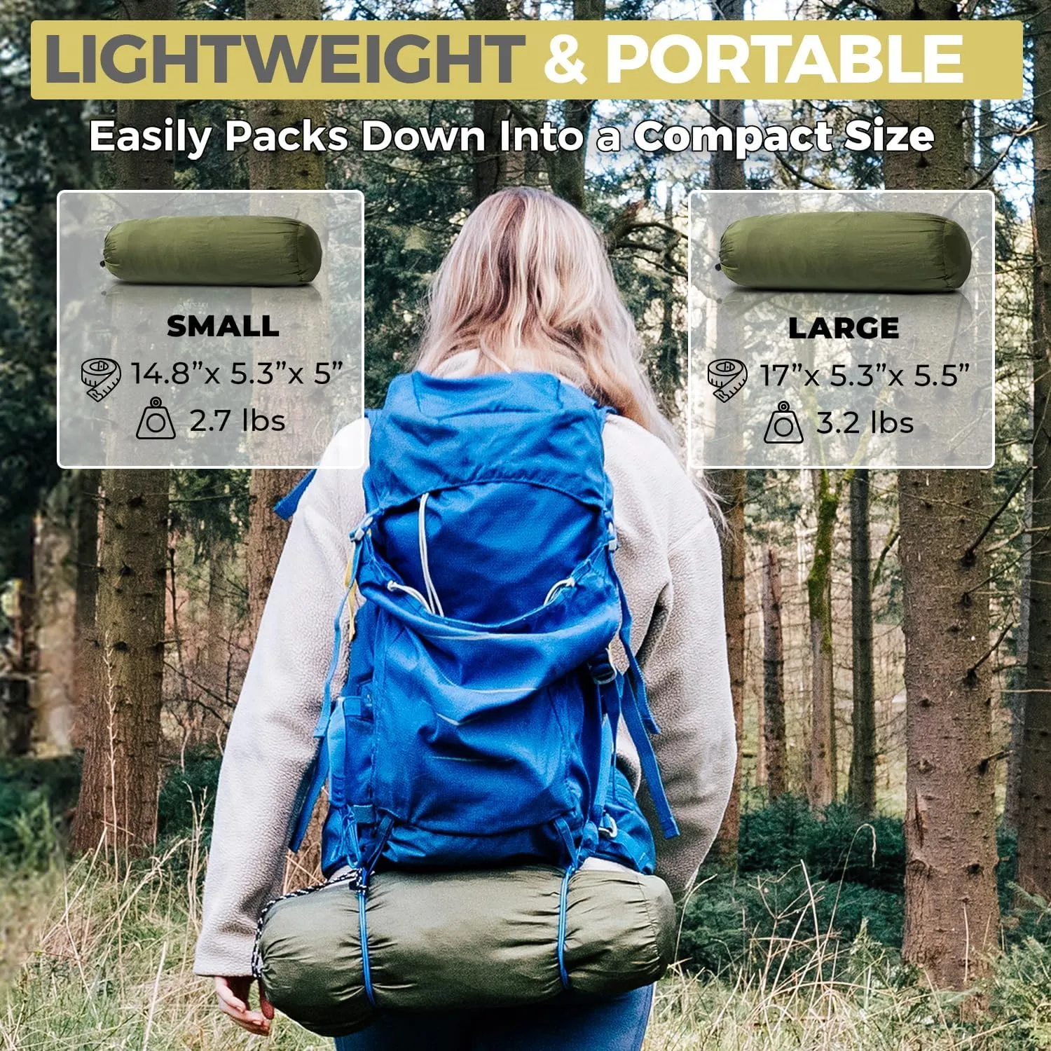 Camping Hammock with Mosquito Net & Rain Fly – Lightweight & Portable Hammock with Waterproof Tarp, Easy Setup for Hiking, Backpacking, and Outdoor Camping