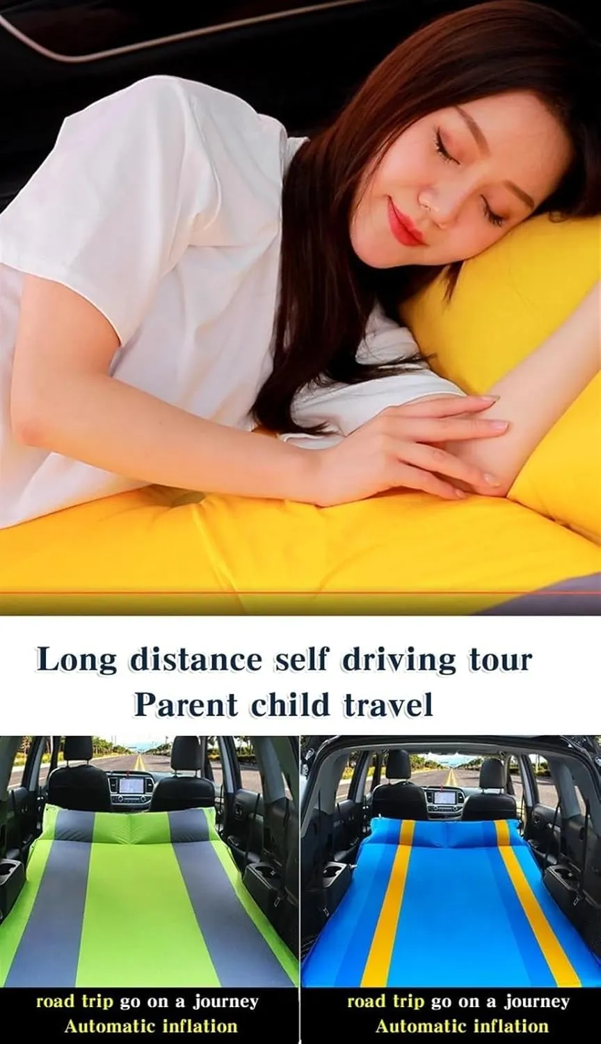 Camping Inflatable Mattress, SUV Car Inflatable Bed, Automatic Inflatable Mattress, Multifunctional Travel Sleeping Mat, 188x130cm Large Size (Four)