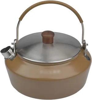 Camping Kettle 600ML Compact Kettle, Portable Camping Coffee Kettle, Stainless Steel Camping Kettle, Compact Tea Kettle for Outdoor, Camping, Travelling Camping Kettle Camp Tea offee Pot (Color : Kha