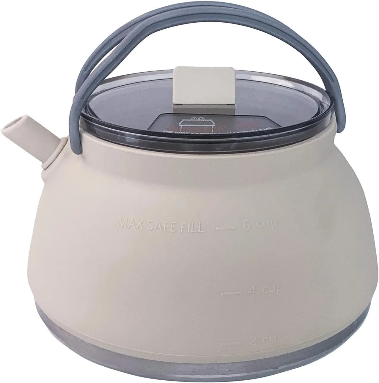 Camping Kettle Coffee Pot Folding 1.5L Portable Teapot Kitchen Outdoor Camp Cook Pot Travel Kettle for Travelling Backpacking, Light Khaki