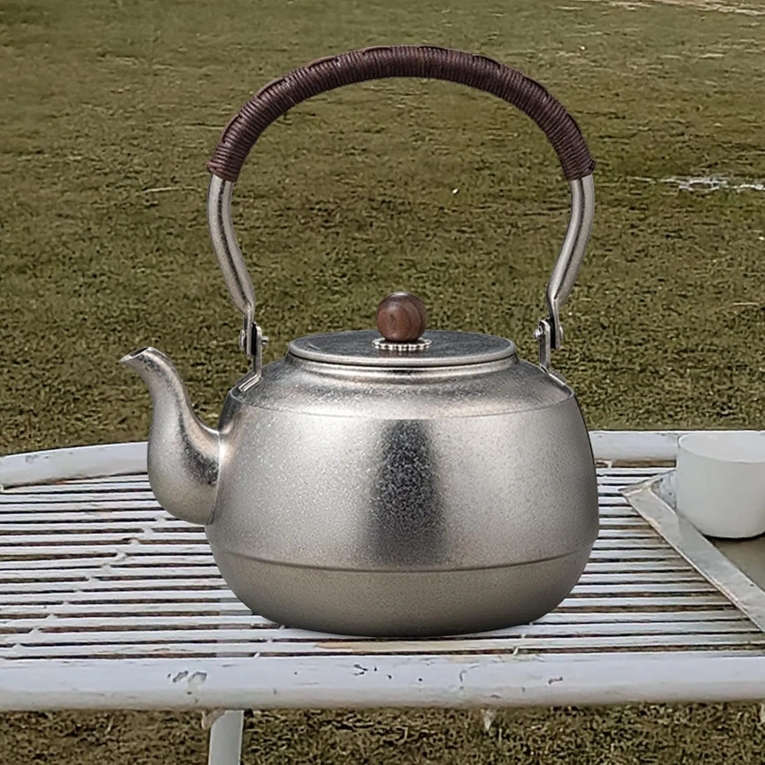 Camping Kettle Coffee Tea Pot Tableware with Lid Water Jug Portable Teapot Titanium Kettle Tea Kettle for Backpacking Outdoor