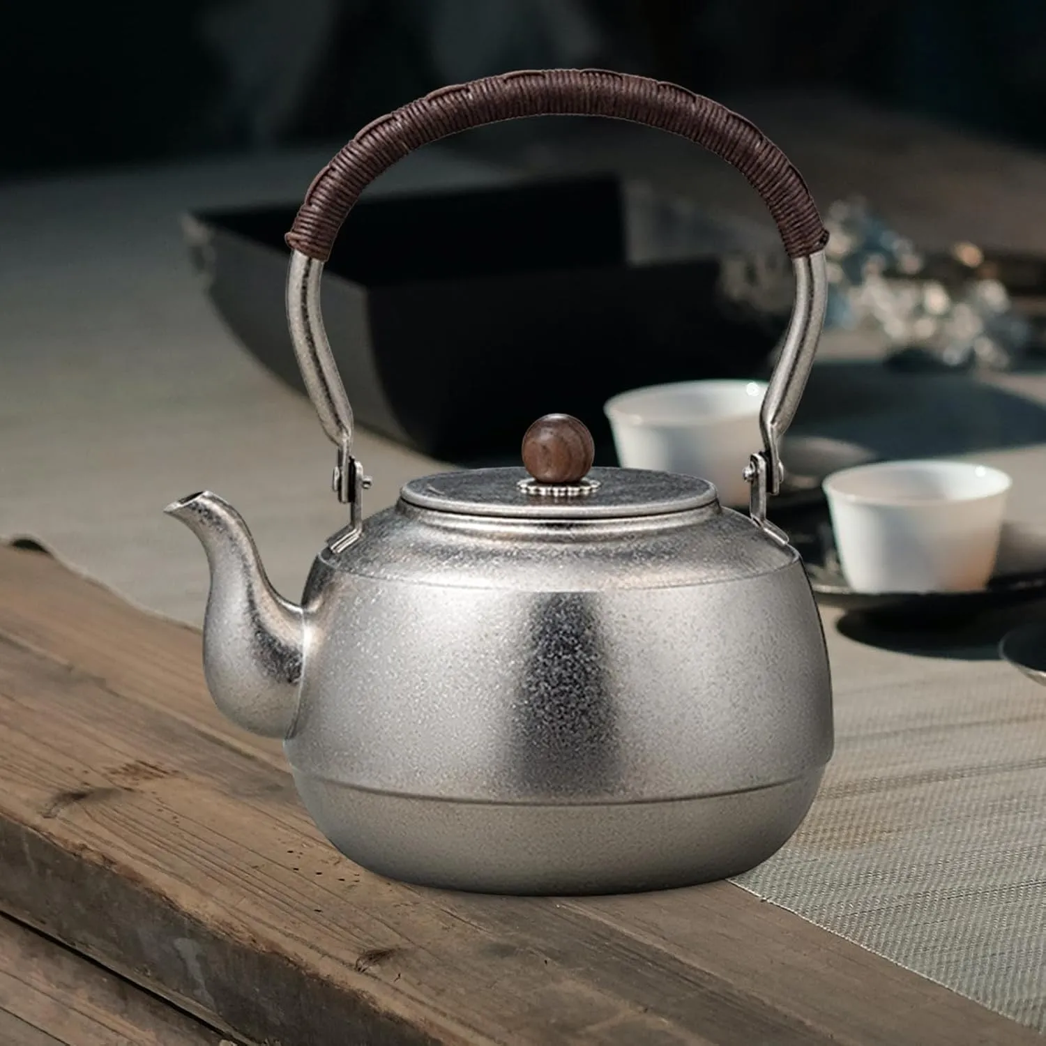 Camping Kettle Coffee Tea Pot Tableware with Lid Water Jug Portable Teapot Titanium Kettle Tea Kettle for Backpacking Outdoor