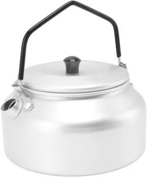 Camping Kettle Lightweight Aluminum Alloy Portable Camp Tea Pot Coffee Pot for Outdoor Barbecue Silver Silicone Cover Handle