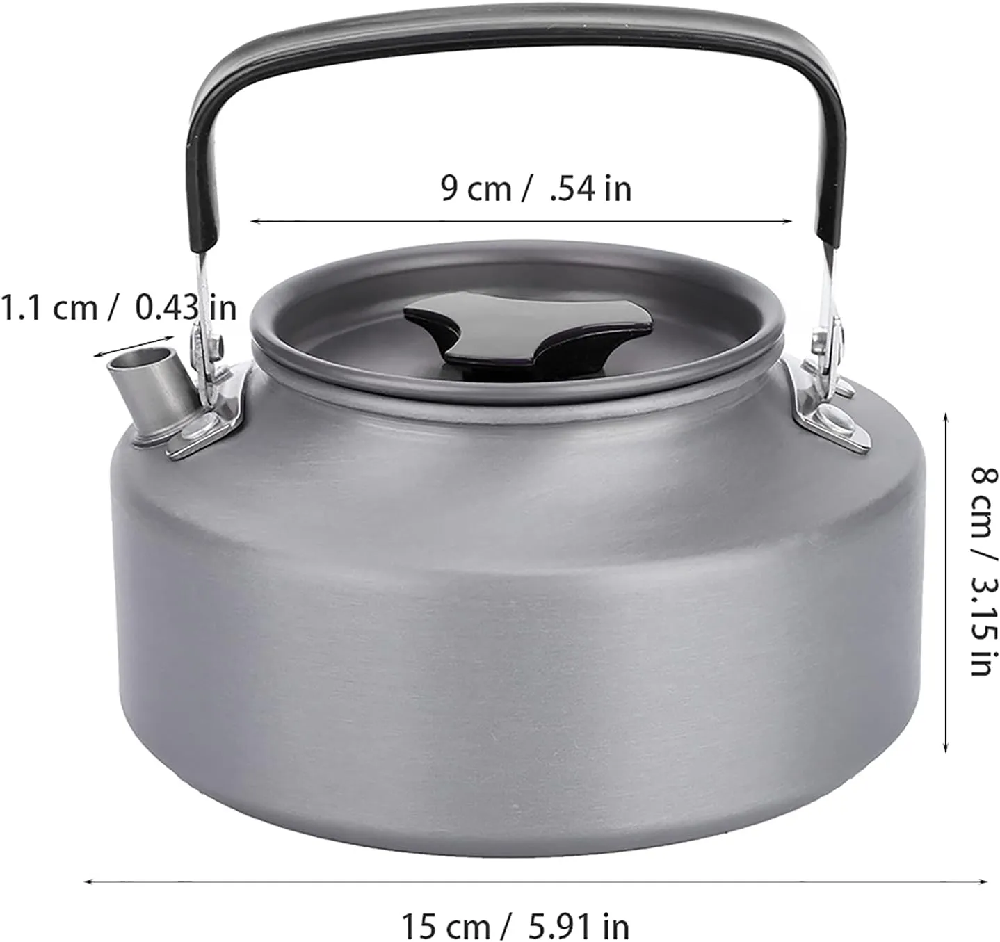 Camping Kettle, Portable 1.1l Aluminum Camping Coffee Pot Kettle Teapot Camping Tea Kettle Teapot for Camping Hiking Kitchen