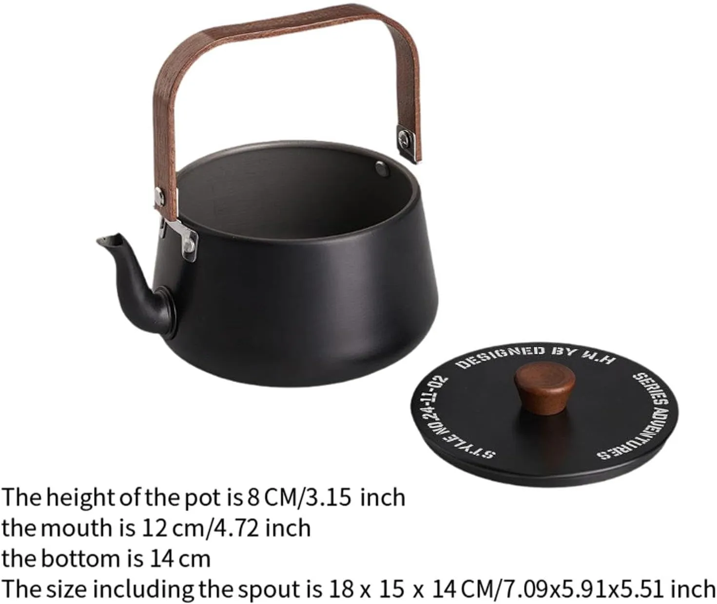 Camping Kettle Portable Teapot for Water Boiling and Cooking During Outdoor Activities