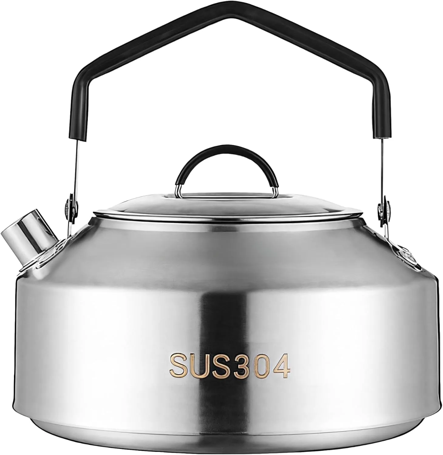 Camping Kettle Sus304 Stainless Steel, Ergonomic Handle Outdoor Tea Pot, Large Capacity Hiking Water Boiler, Portable Coffee Maker For Picnics And Backpacking