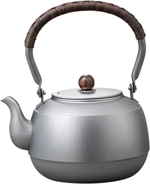 Camping Kettle Tea Pot Portable with Lid for Open Fire Teapot Titanium Water Pot for Picnic Camping Traveling Hiking Outdoor