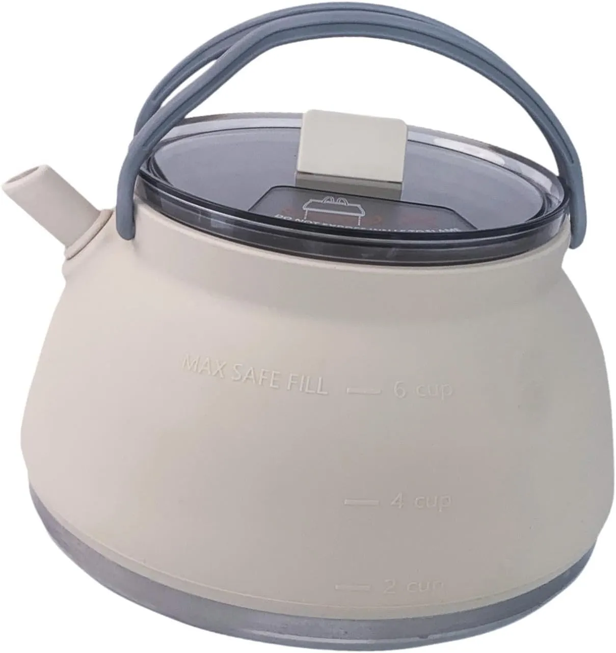 Camping Kettle Travel Kettle 1.5L Folding Kitchen Practical Multifunctional Cook Pot Tea Coffee Pot for Hiking Backpacking, Light Khaki