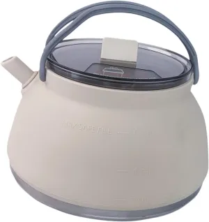 Camping Kettle Travel Kettle 1.5L Folding Kitchen Practical Multifunctional Cook Pot Tea Coffee Pot for Hiking Backpacking, Light Khaki