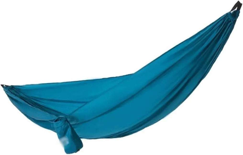 Camping Leisure Double Hammock, Ultra-Light Anti-Rollover Swing with Rope, for Outdoor/Beach/Garden, Load Bearing 300kg/661.4lbs(Blue)