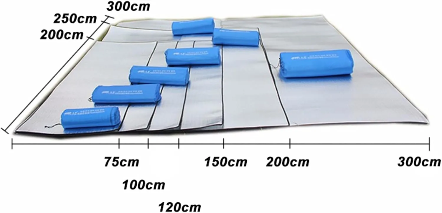 Camping Mat Foam Foil Blanket Aluminum Insulation Foam Foil Mat Sleeping Pad Thermal Outdoor Tent Footprint Reflecting
