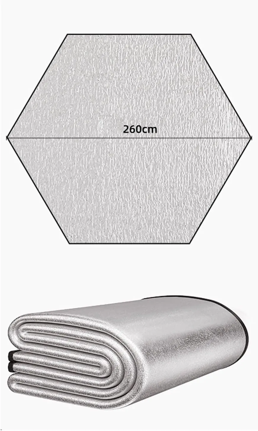 Camping Mat Hexagonal Foam Foil Blanket Outdoor Portable Waterproof Sleeping Mat for Hiking Backpacking Double-Sided Aluminum Camping Accessories