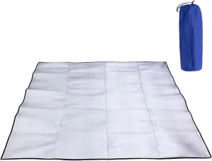 Camping Mat Picnic Blanket Beach Mattress Sleeping Pad Aluminum Foil EVA Foam Portable Tent Sleeping Mat for Outdoor Activities Camping Beach Picnics Silver 2x2M