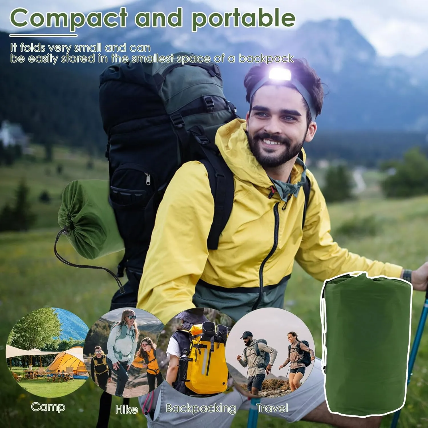 Camping Mat Tear Resistant Nylon Sleeping Pad with Built in Foot Pump Waterproof, Camping Mattress for Backpacking Hiking Traveling,Inflatable Sleep Mat,in Self-Inflating Sleeping Mats
