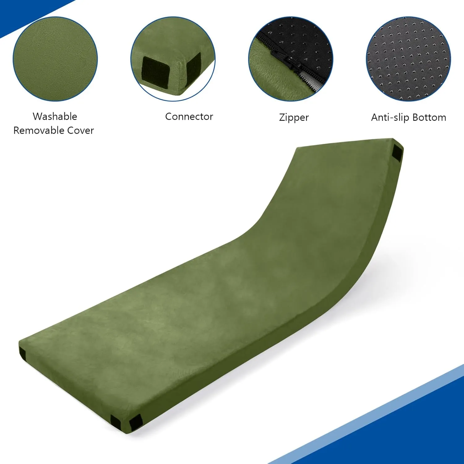 Camping Mattress Single Memory Foam Floor Mattresses for Sleeping Pad Portable Roll Up Mattress with Travel Bag,Comfortable Adult Sleepover Sleeping Mats for Travel Truck Bed Tent,Green