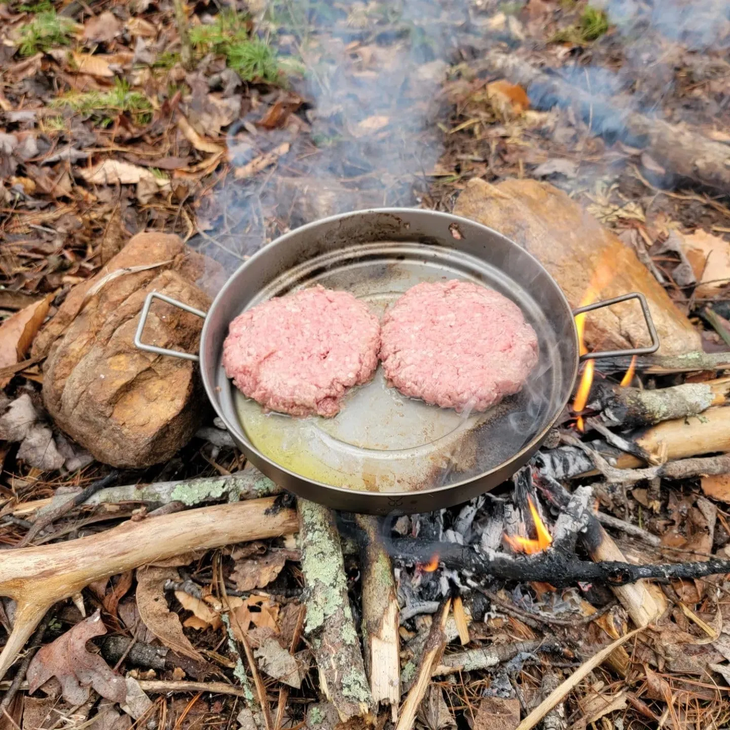 Camping Plate Titanium Pan Dish Plate with Handle & Mesh Bag, Large Reuseable Ultralight Dinner Plate for Camping Outdoors Backpacking (1500ML)