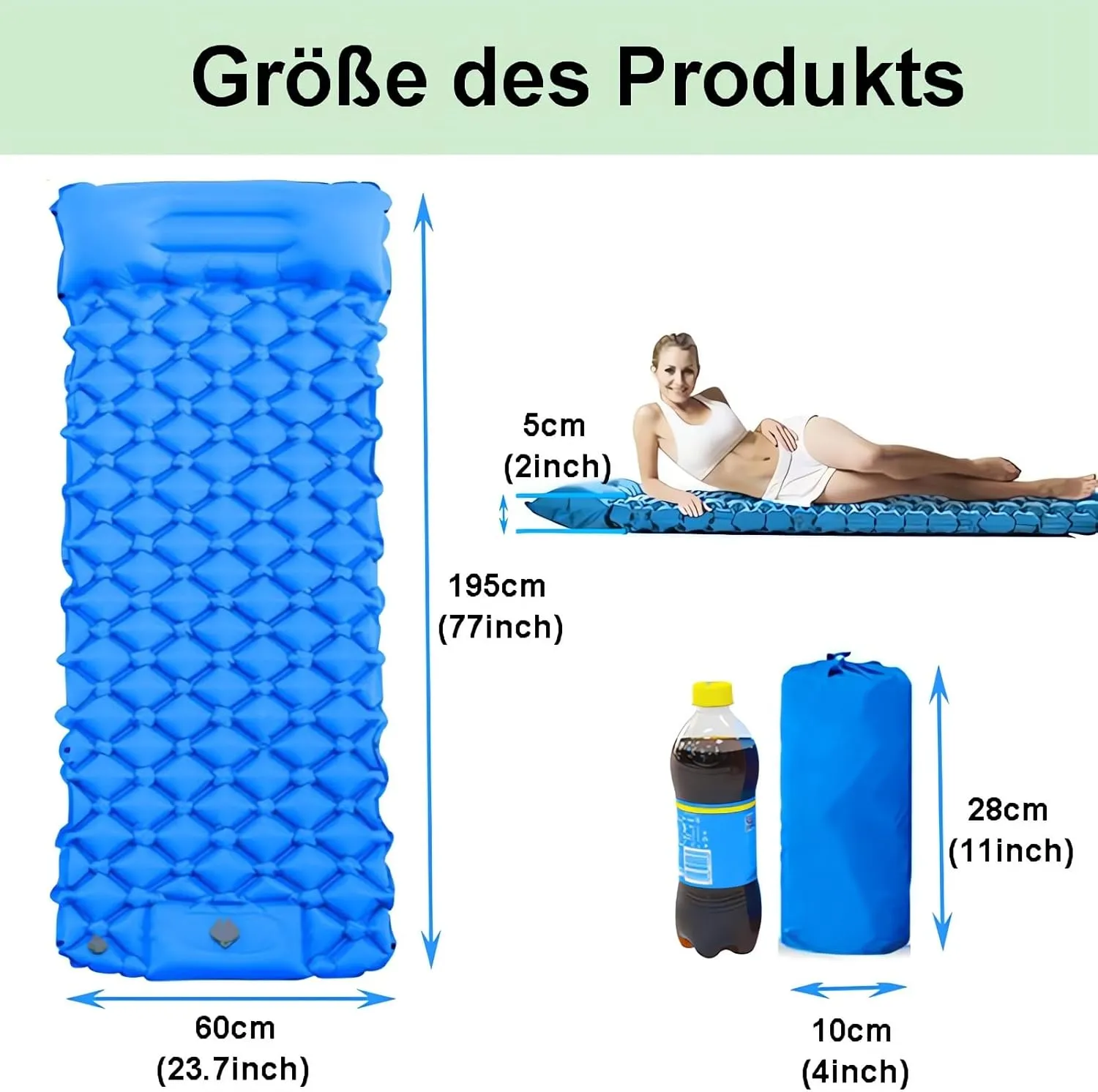 Camping Sleeping mat self-Inflating with Integrated Foot Pump, Ultralight Inflatable Outdoor Sleeping mats Suitable for Backpacking