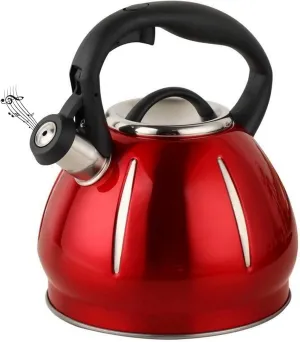 Camping Teapot, 304 Stainless Steel Tea Kettle for Stove Top Anti Heat Handle with A Touch Button Universal Base for Induction | Gas | Electric | Halogen |