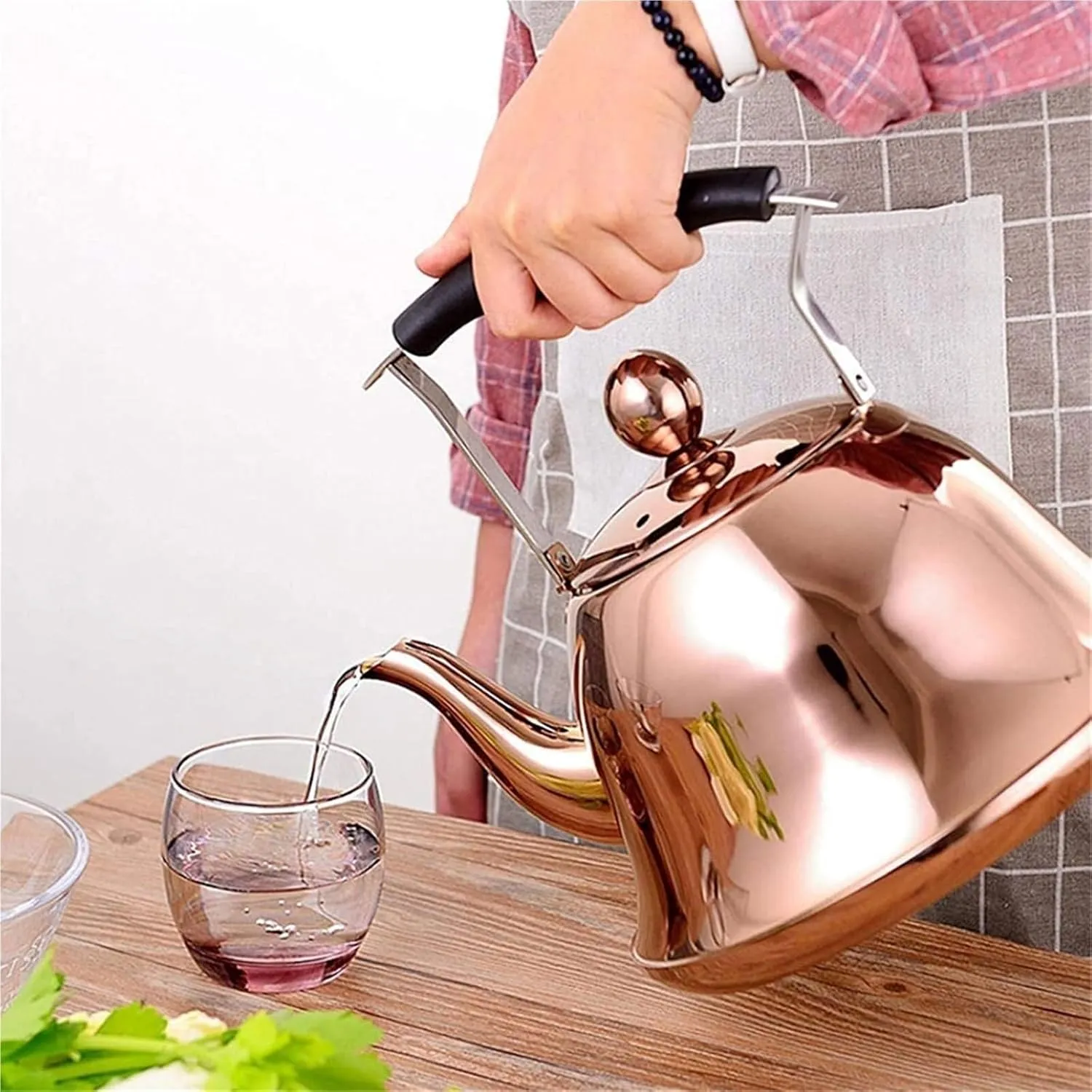 Camping Teapot, 304 Stainless Steel Tea Kettle for Stove Top, Streamlined Spout, Anti-Scalding Handle, for Family Kitchens and Restaurants(3L)