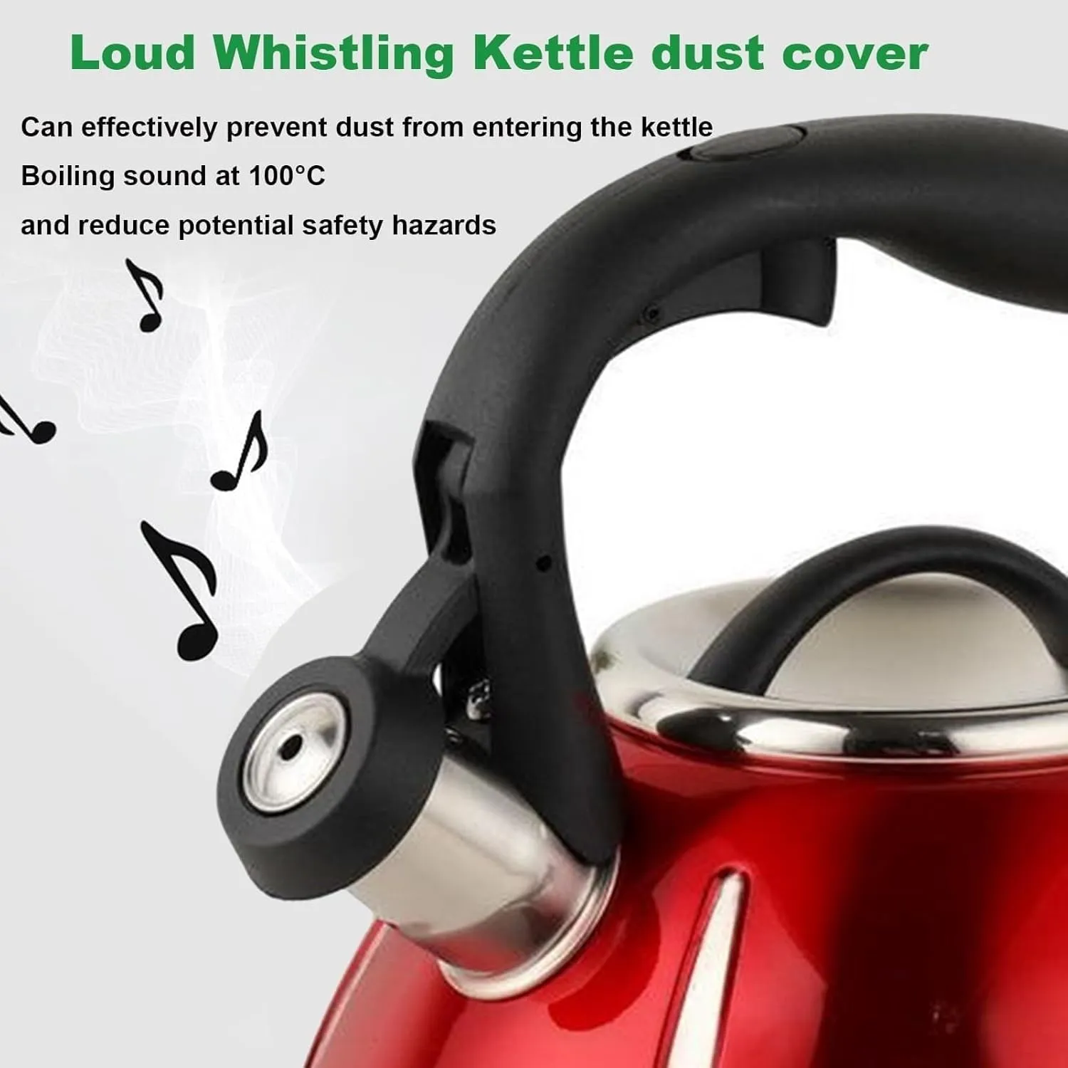 Camping Teapot, Tea Kettle for Stove Top, Whistling Teapot, a-Button Opening and Closing Design, for Boiling Water Coffee or Milk