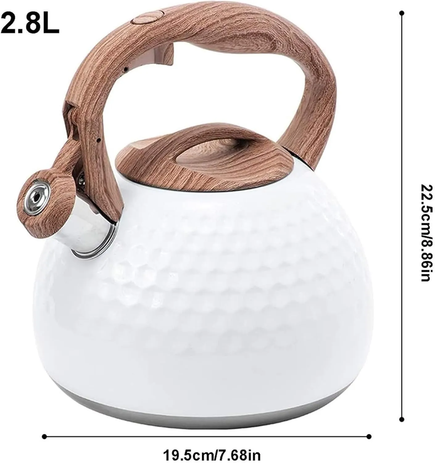 Camping Teapot, Tea Pots for Stove Top, Food Grade Stainless Steel Whistling Tea Kettle with Cool Touch Ergonomic Handle Teapot for Tea, Coffee, Water, Milk