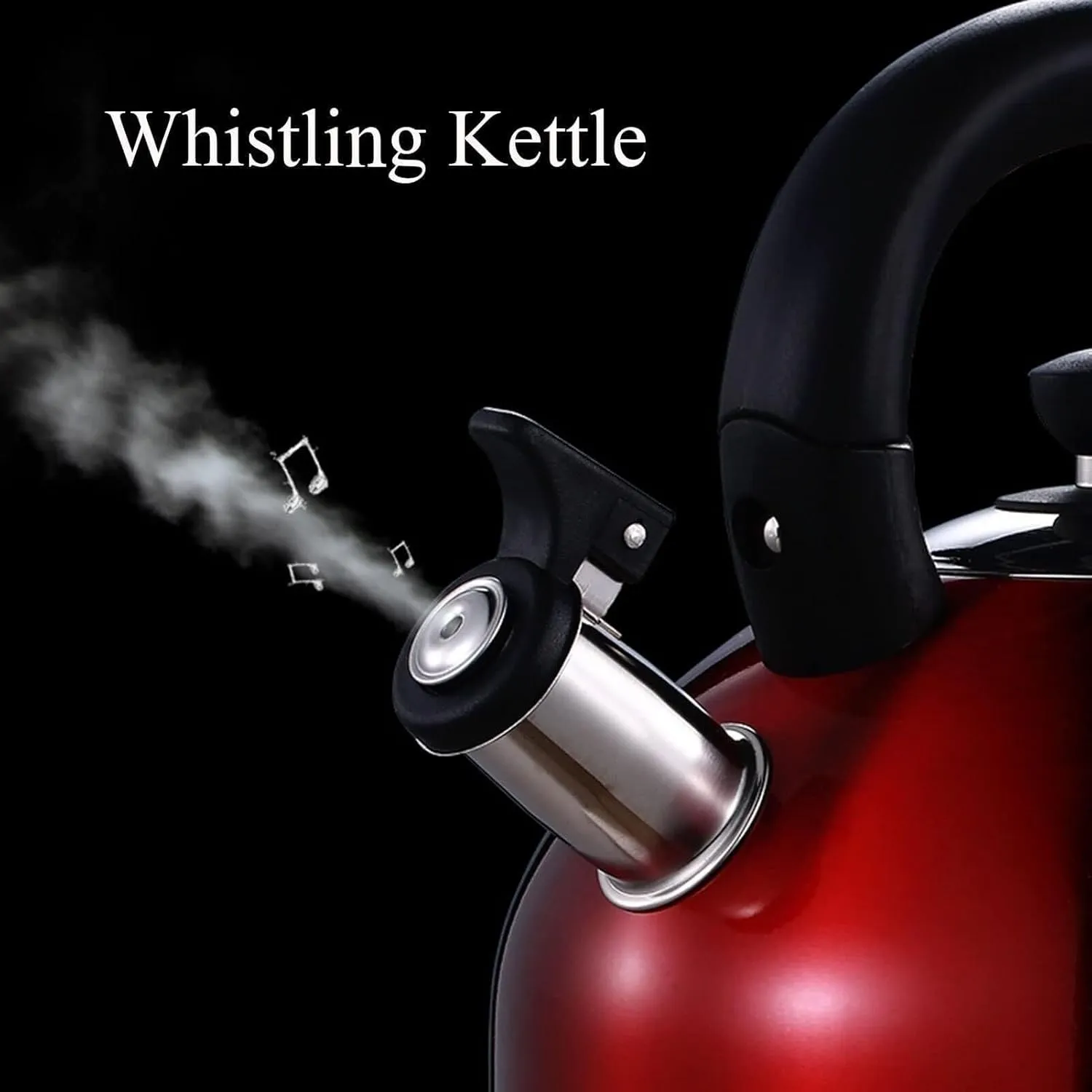 Camping Teapot, Whistling Tea Kettle, 304 Food Grade Surgical Stainless Steel Tea Pot, 5 Layer Composite Bottom, Kettle for Boiling Water Coffee or Milk