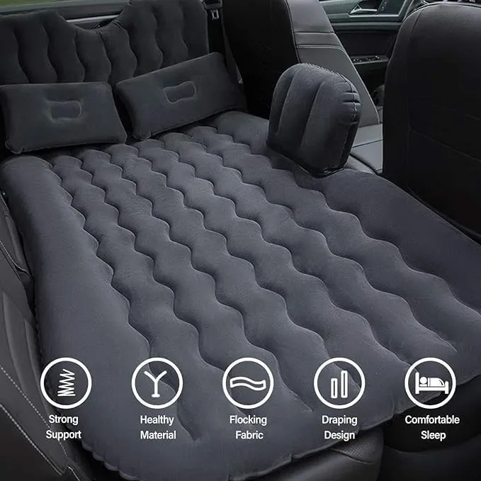 Car Air Mattress Back Seat for Nissan Pathfinder,Double Side Flocking Car Bed Portable Air Mattress Car Sleeping Mattress Car Accessories Cars Camping Bed,Grey
