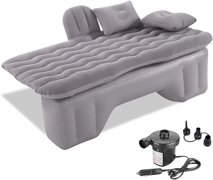 Car Air Mattress Back Seat for Nissan Pathfinder,Double Side Flocking Car Bed Portable Air Mattress Car Sleeping Mattress Car Accessories Cars Camping Bed,Grey