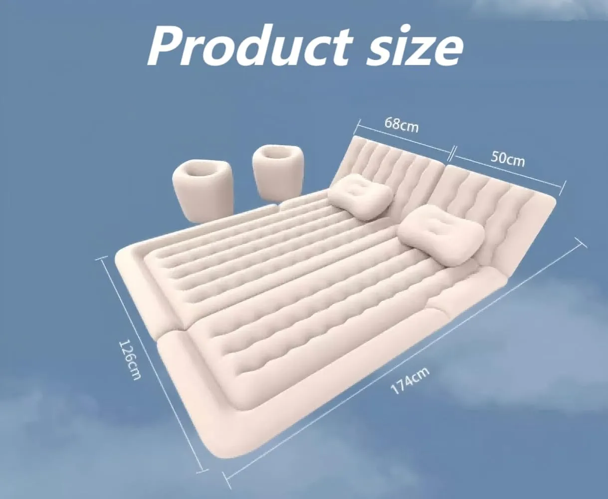 Car Air Mattress for BMW X7 G07 (7seats) 2019 2020 2021 2022 2023,Flocking & PVC Thickened Double-Sided Portable Foldable Sleeping Pad Back Seat Trunk Inflatable Electric Pump Pillows,B