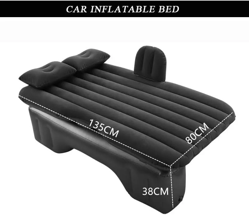 Car Air Mattress for BYD M6 2010–2016, Inflatable Back Seat Sleeping Pad with Pump & 2 Pillows, Folding Portable Camping Bed for Travel& Road Trips,Black