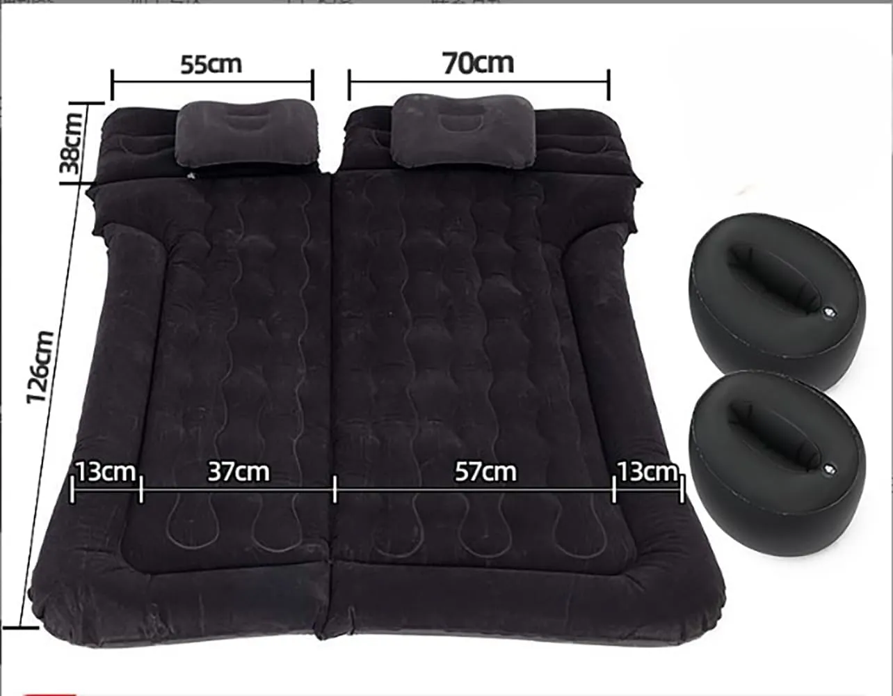 Car Air Mattress for Jeep Cherokee KL 2014-2024, Trunk Rear Seat Inflatable Thickened Flocking Travel Camping Bed, Air Pump 2 Pillows,Black