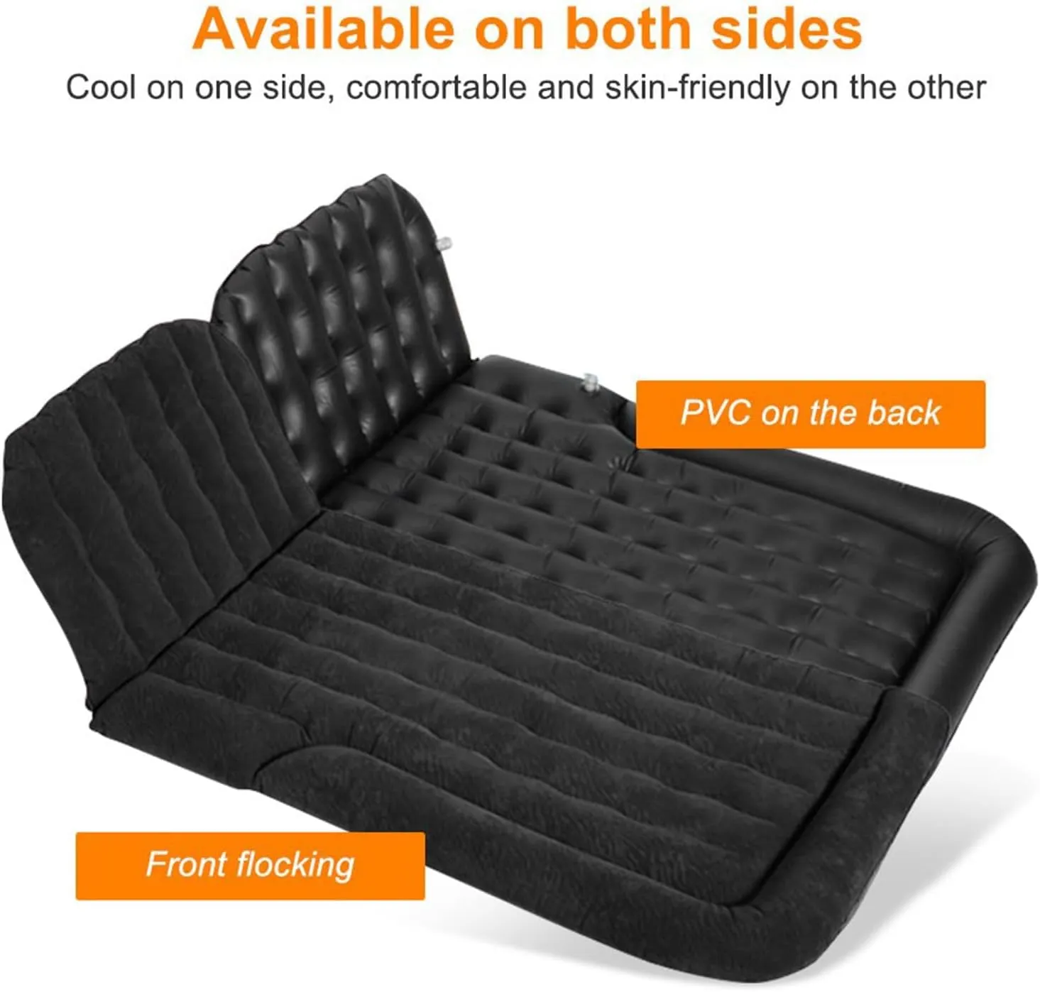 Car Air Mattress for Lynk & Co 08 EV 2023 2024, Travel Camping Thickened Portable Inflatable Bed PVC Flocking Trunk Sleeping Mats,Black