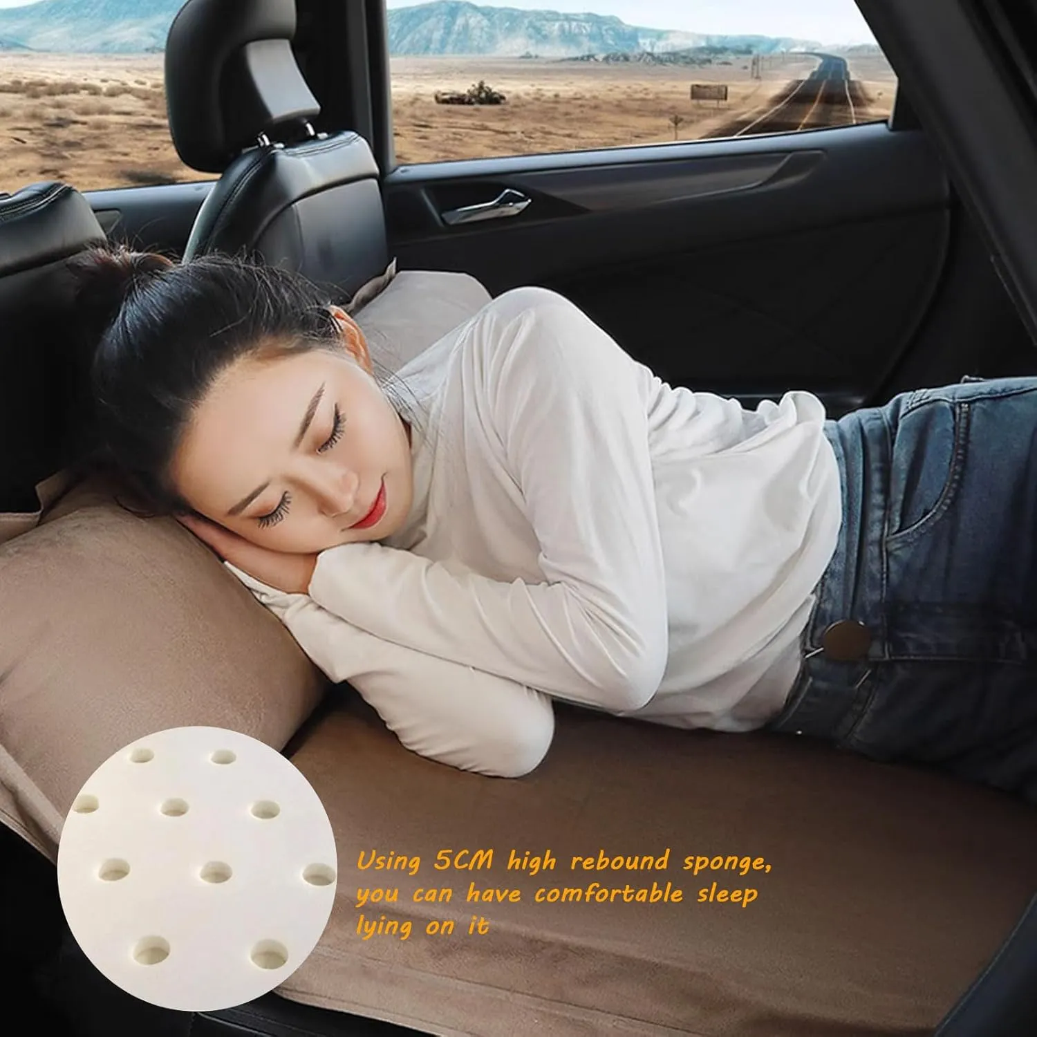 Car Air Mattress for Mercedes Benz E Class W211 W212 W213 E200,Camping Folding Air Bed Cushion,Inflatable Thickened Car Air Bed,Portable Sleeping Pad for Camping,E