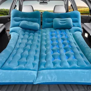 Car Air Mattress for Porsche Cayenne 2018-2024, Trunk Rear Seat Inflatable Thickened Flocking Travel Camping Bed, Air Pump 2 Pillows,Dark Green