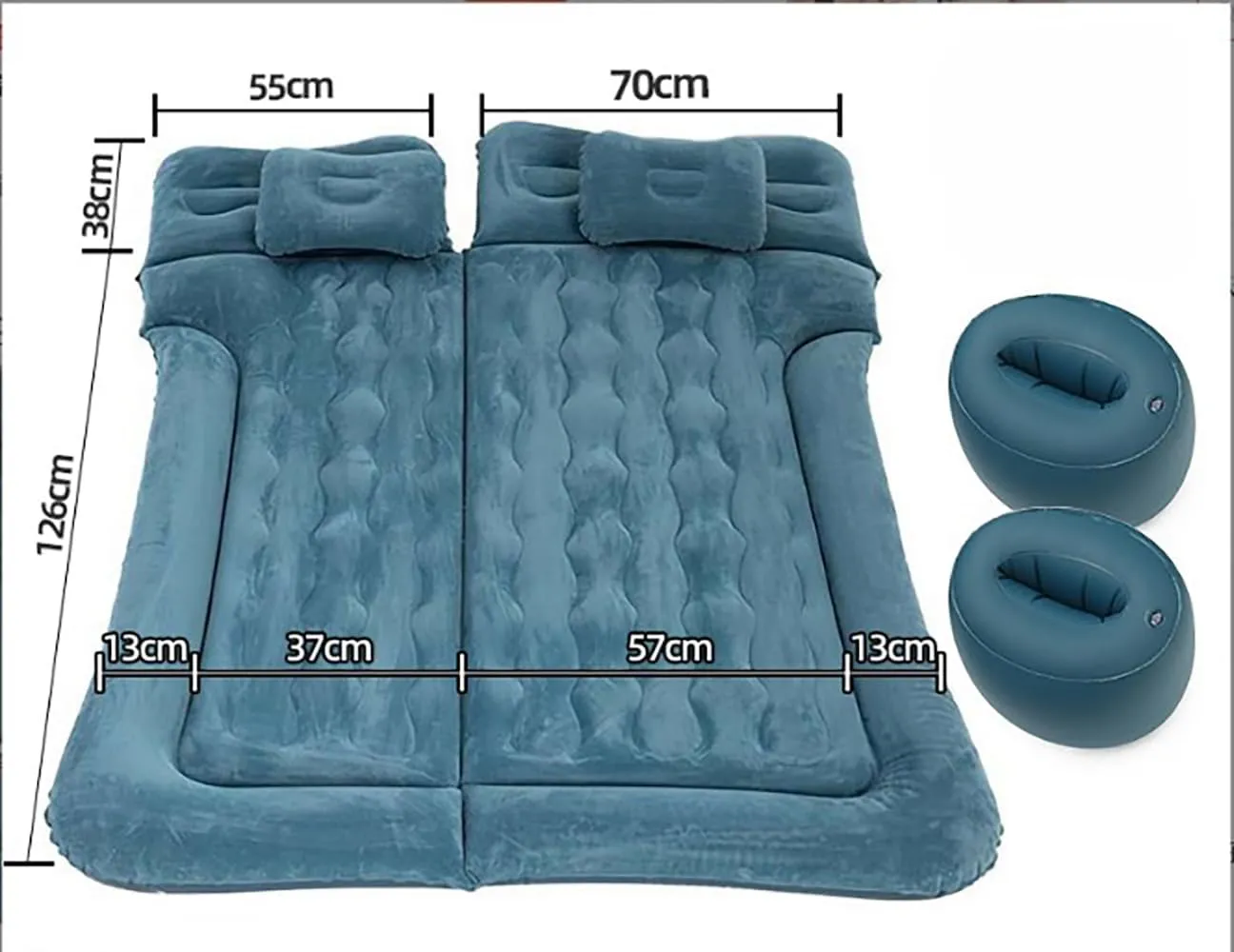Car Air Mattress for Porsche Cayenne 2018-2024, Trunk Rear Seat Inflatable Thickened Flocking Travel Camping Bed, Air Pump 2 Pillows,Dark Green