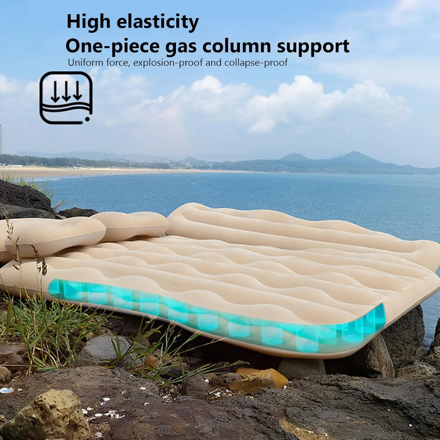 Car Air Mattress for Seat Tarraco 5seats 2019 2020 2021 2022 2023 2024 Thickened Durable Car Camping Air Mattress Bed with Air Pump Inflatable Sleeping Mat,C