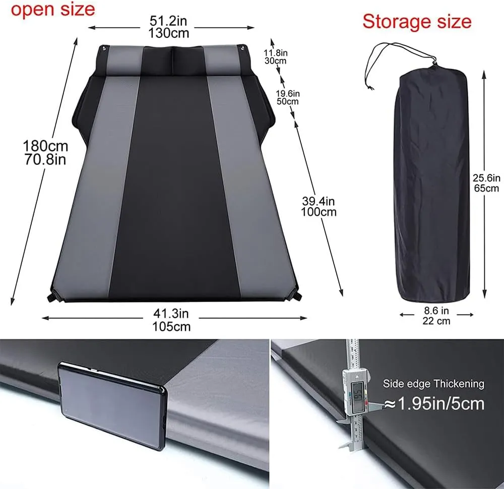 Car Automatic Inflatable Bed for BMW X2 F39 2018 2019 2020 2021 2022 2023, Portable Movable Thickened Trunk Sleeping Bed Outdoor Camping Hiking Air Mattress,Red