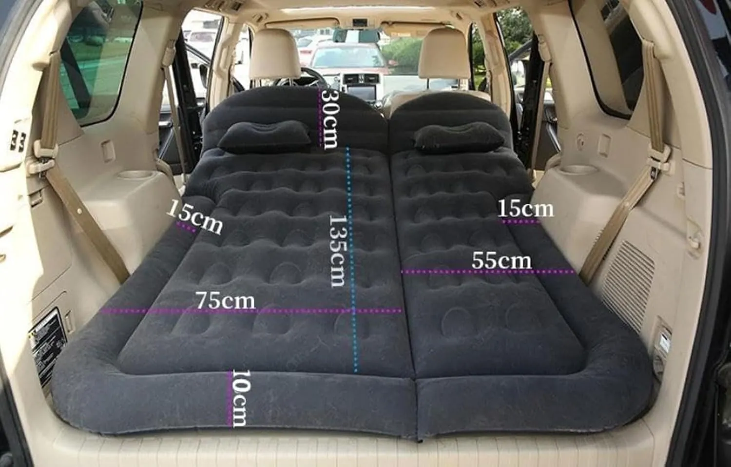 Car Bed for Toyota Sequoia I 2000 2001 2002 2003 2004 2005, Thickened Double-Sided Portable Foldable Sleeping Pad Car Inflatable Mattress Car Accessories,Grey
