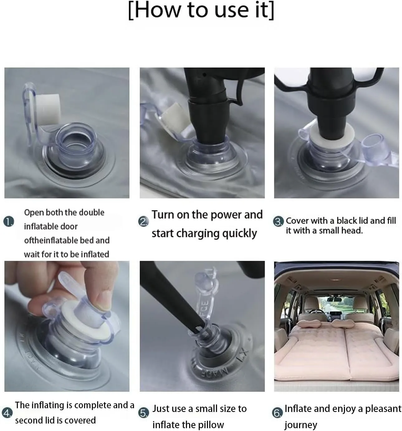 Car Bed for Toyota Sequoia I 2000 2001 2002 2003 2004 2005, Thickened Double-Sided Portable Foldable Sleeping Pad Car Inflatable Mattress Car Accessories,Grey
