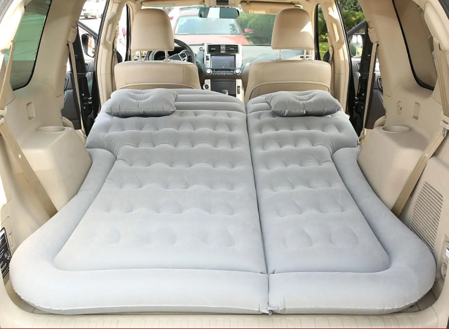 Car Bed for Toyota Sequoia I 2000 2001 2002 2003 2004 2005, Thickened Double-Sided Portable Foldable Sleeping Pad Car Inflatable Mattress Car Accessories,Grey