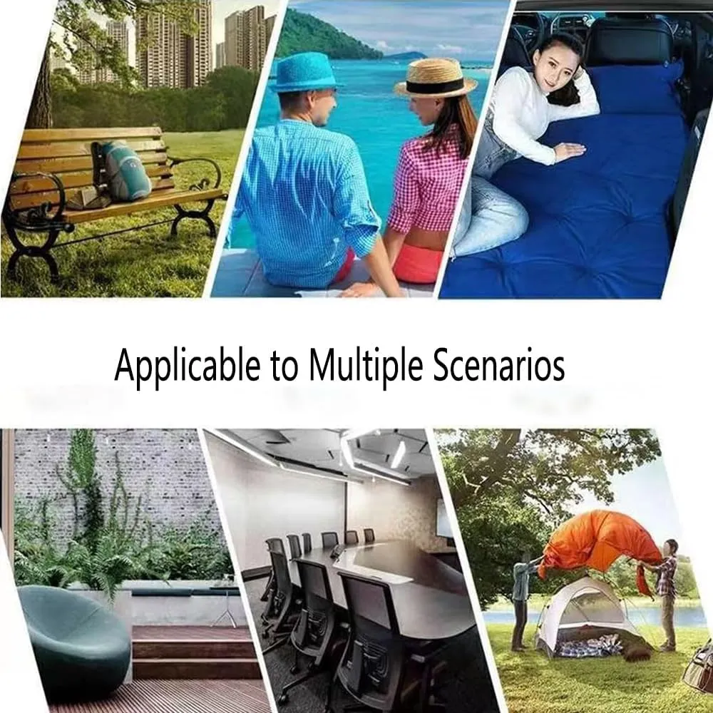 Car Inflatable Mattress for Tesla Model-S 2014-2015, Thickened Bed Cushion Camping Travel Sleeping Gear Back Seat Portable Air Pillow Inflator,Red, normal