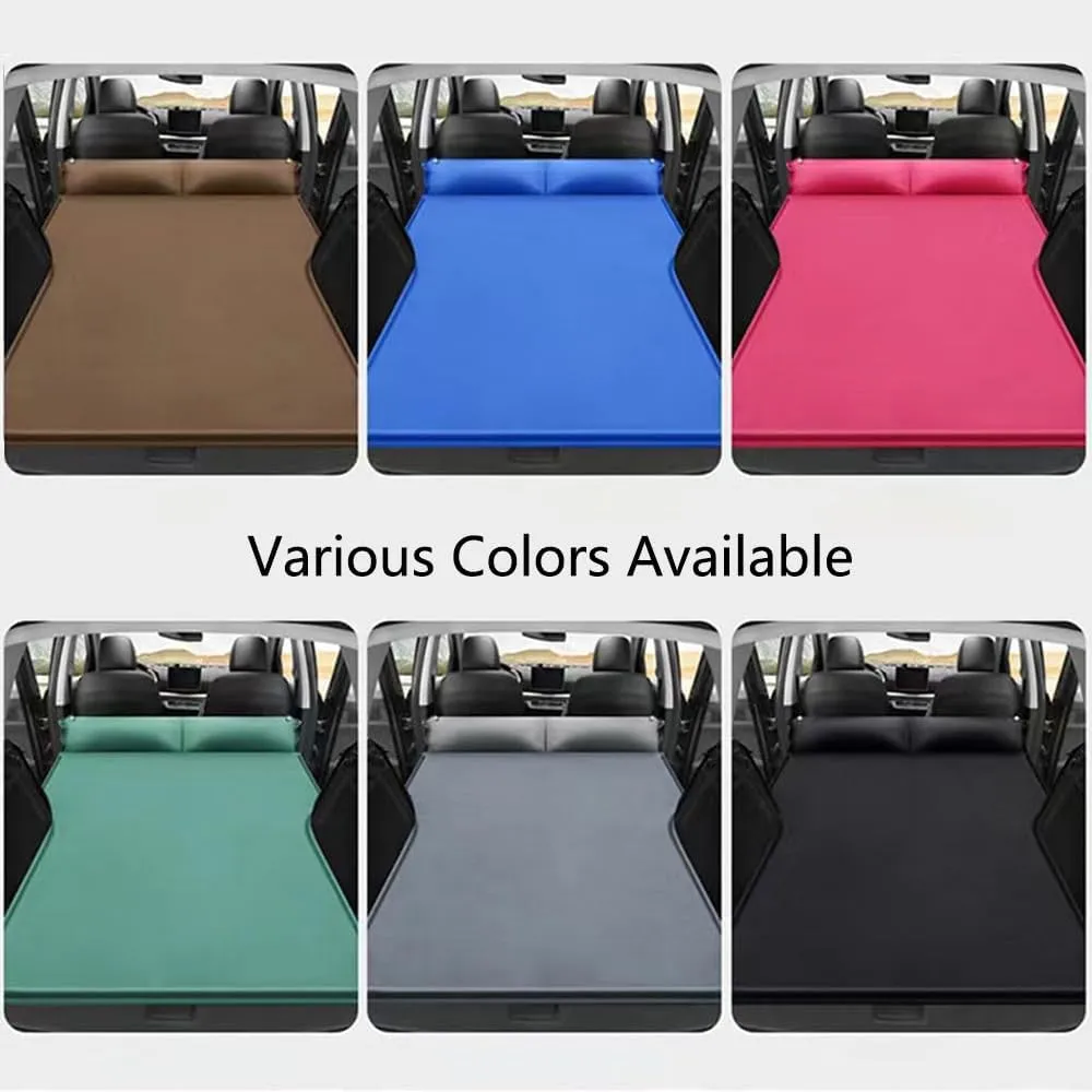 Car Inflatable Mattress for Tesla Model-S 2014-2015, Thickened Bed Cushion Camping Travel Sleeping Gear Back Seat Portable Air Pillow Inflator,Red, normal