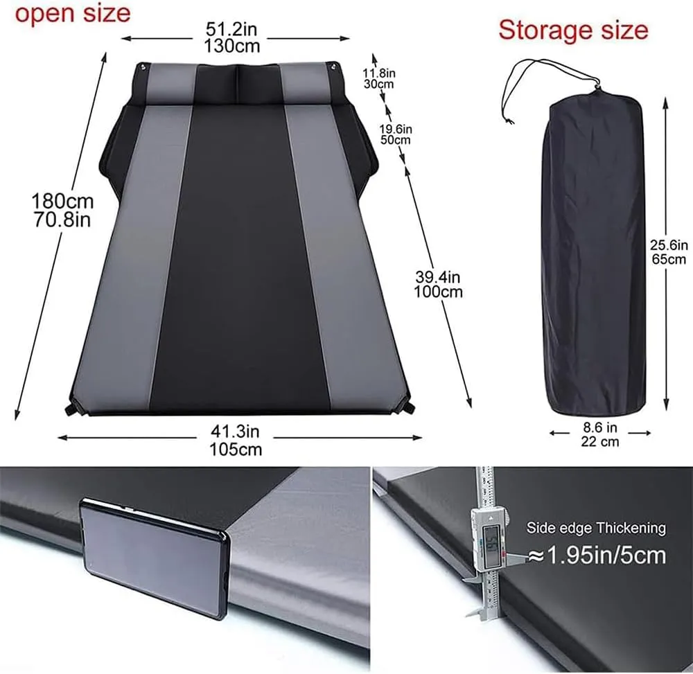 Car Inflatable Mattress for Trax 2024-2025 Self Inflating Sleeping Pad Thickened Air Bed Cushion Camping Travel Mattress Multifunctional,Black