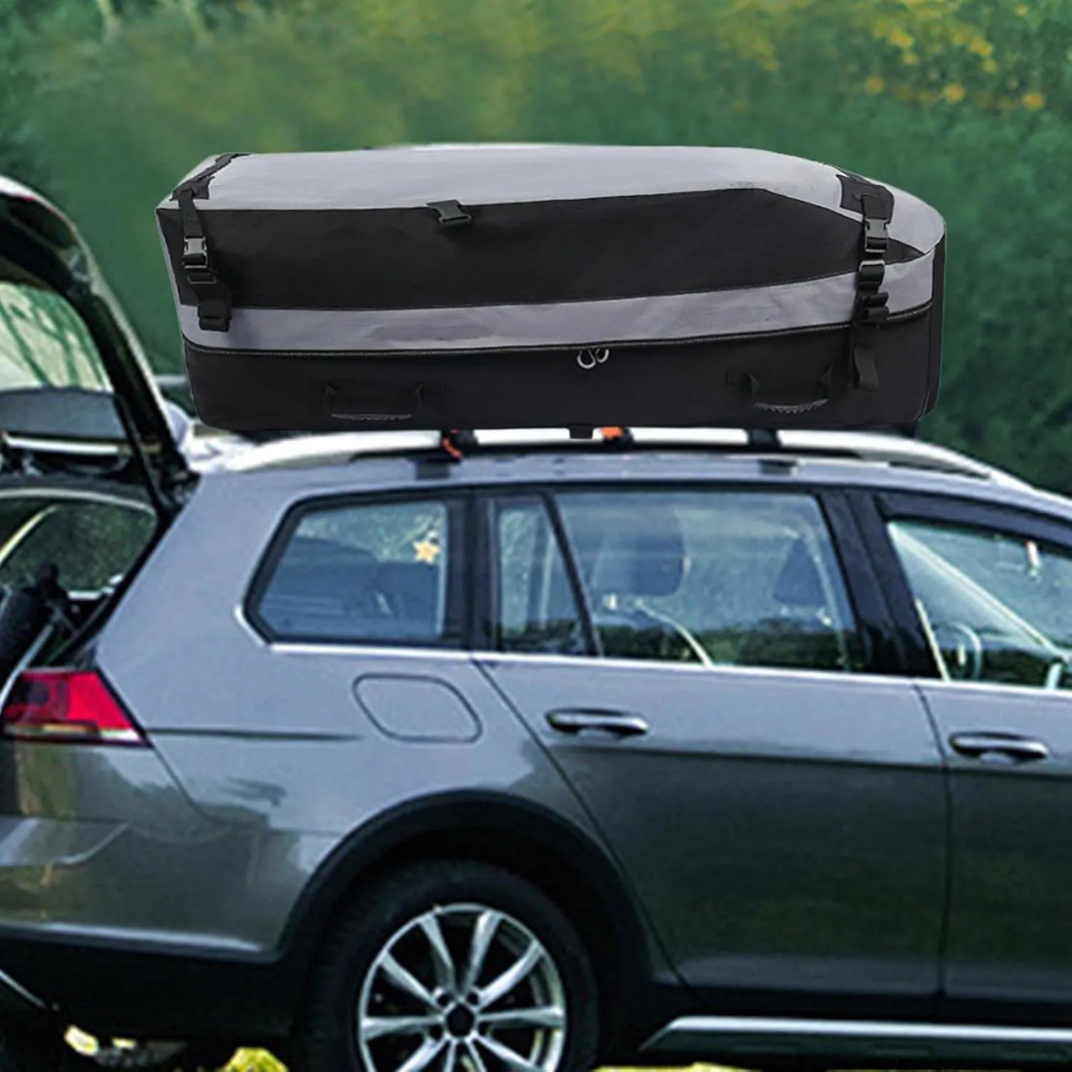 Car Rooftop Bag - Car Luggage Bag, Rooftop Cargo Carrier | Cubic Feet Soft Roof Top Luggage Bag for with Waterproof Zip, Luggage Lock Anti Slip Mat Storage Bag for All Vehicles Cars