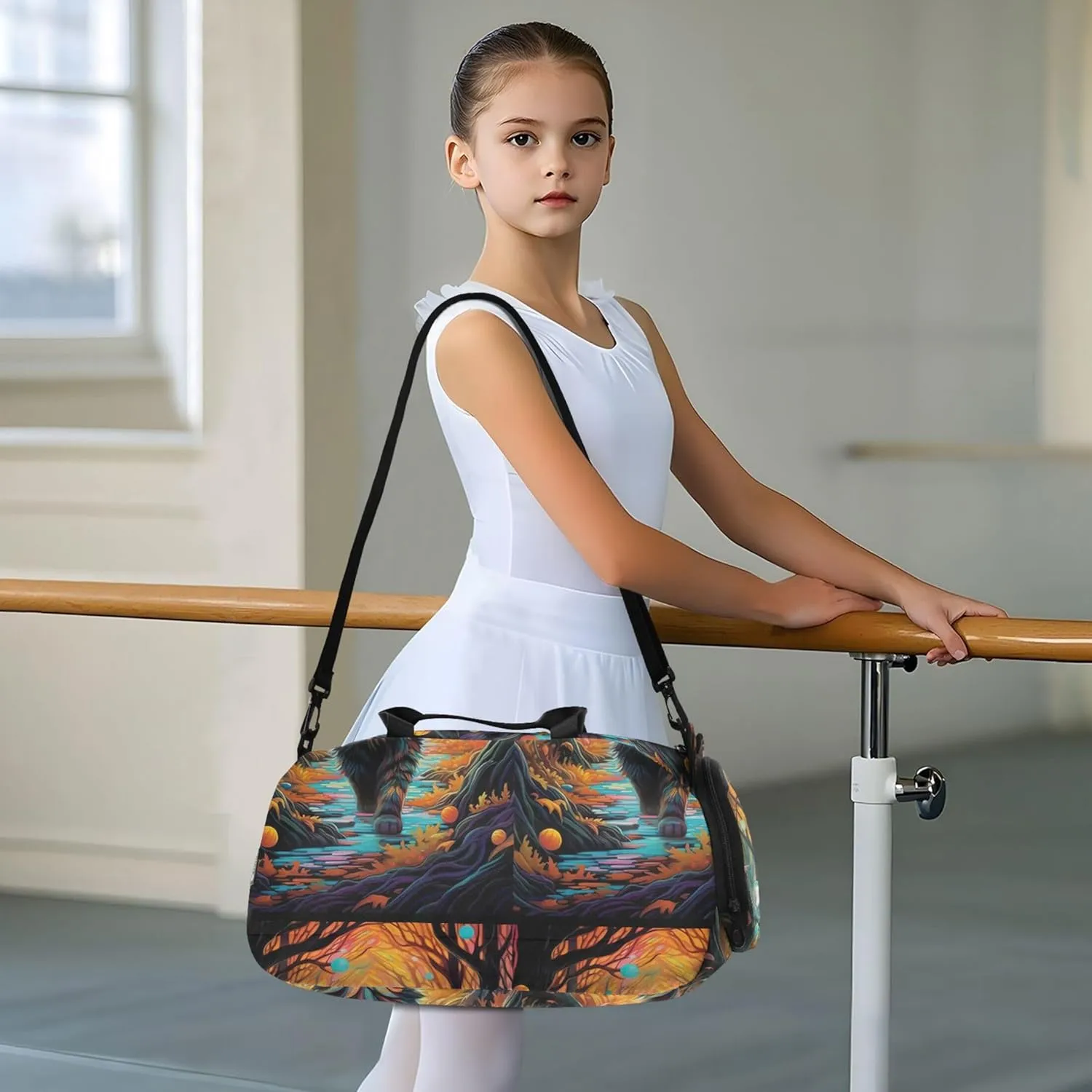 Carry on Duffel Bag Boys Toddler Weekender Bags Girls Duffle Bags for Travel Kids Gym Duffle Fall Running Cat