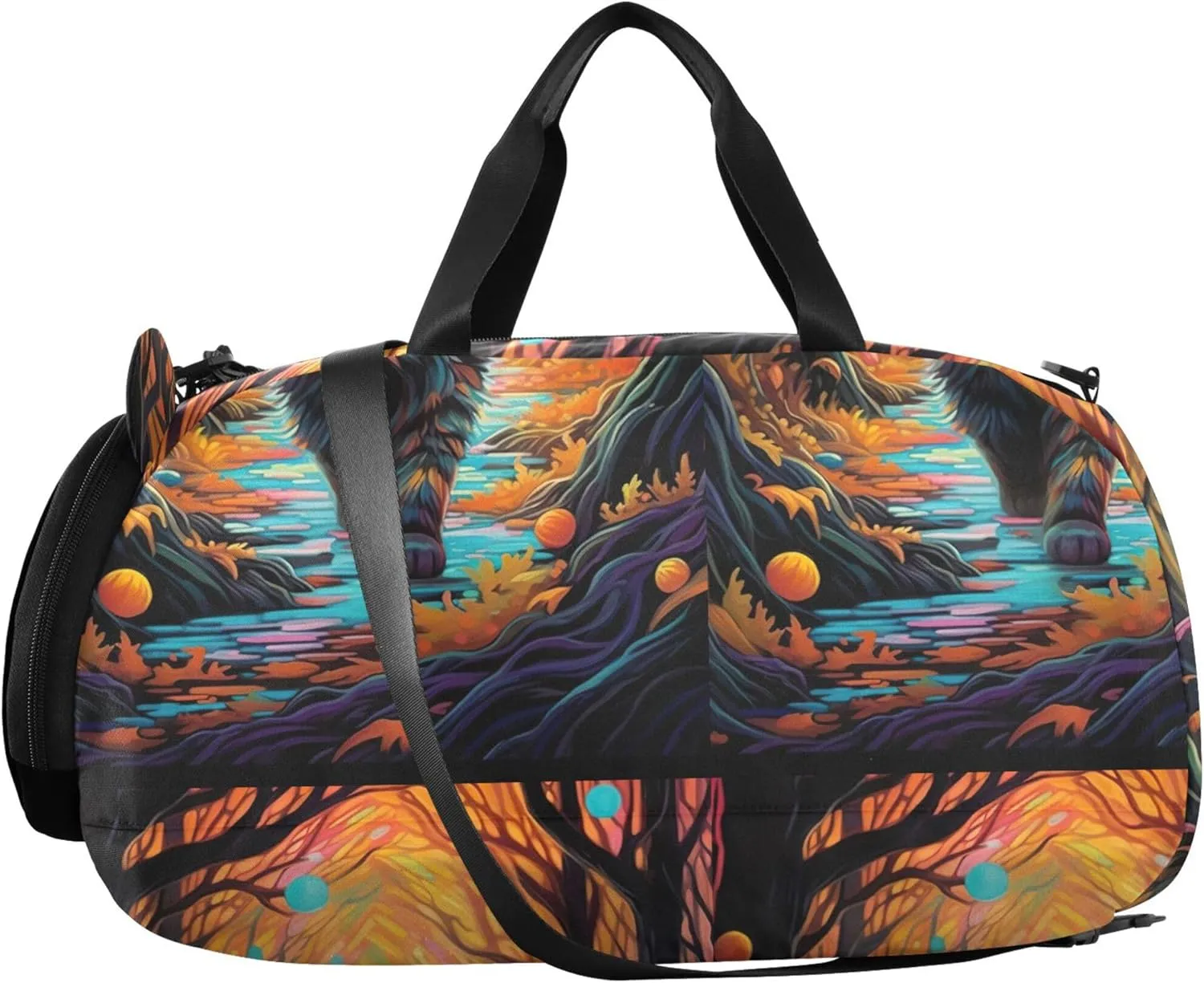 Carry on Duffel Bag Boys Toddler Weekender Bags Girls Duffle Bags for Travel Kids Gym Duffle Fall Running Cat