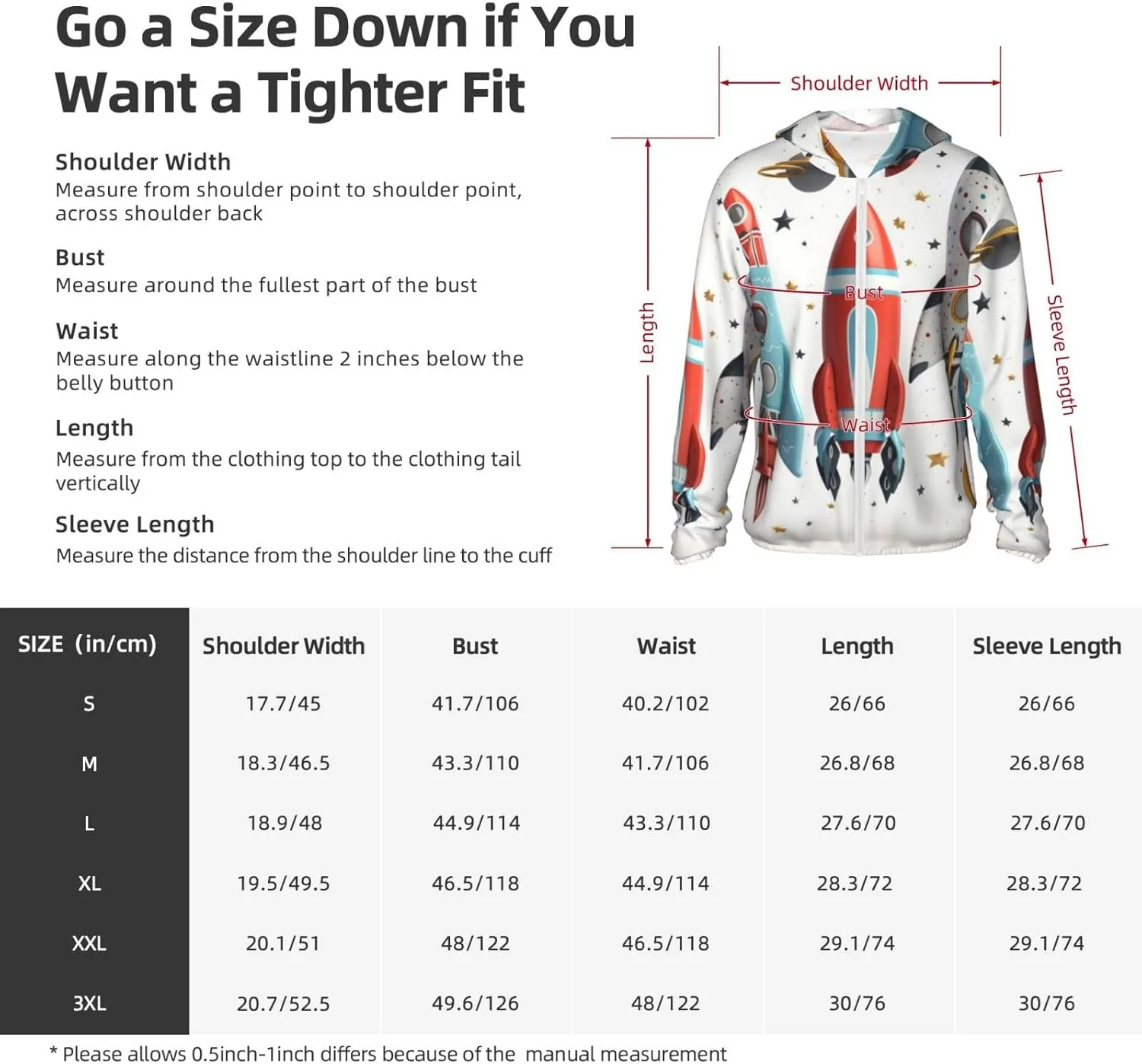 Cartoon Rockets Men's Sun Shirts UPF 50  Women's Sun Protection Hoodie Jacket Long Sleeve Rash Guard