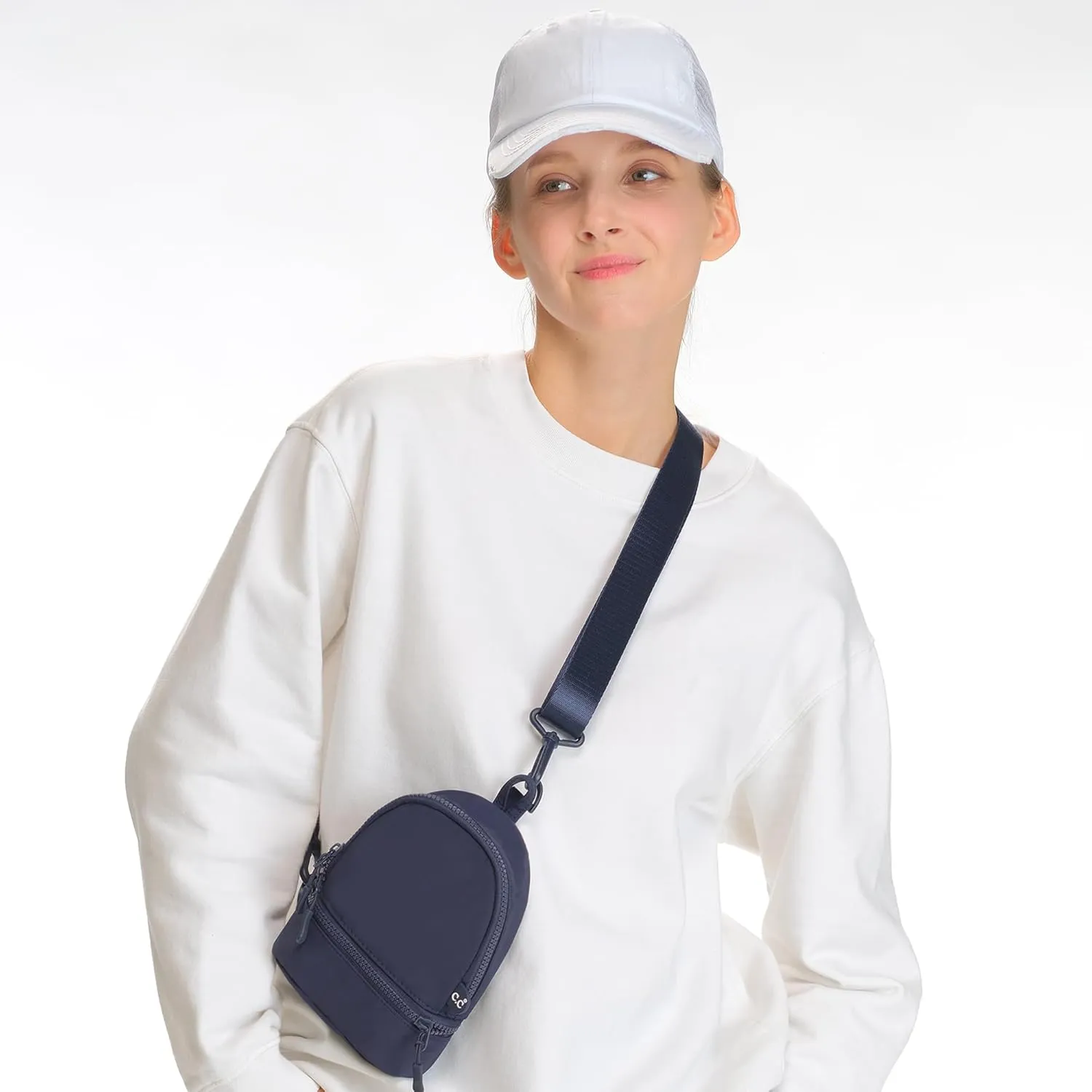 C.C Belt Bag for Women Sling Bag Crossbody Bags with Adjustable Strap for Women (Backpack - Navy)