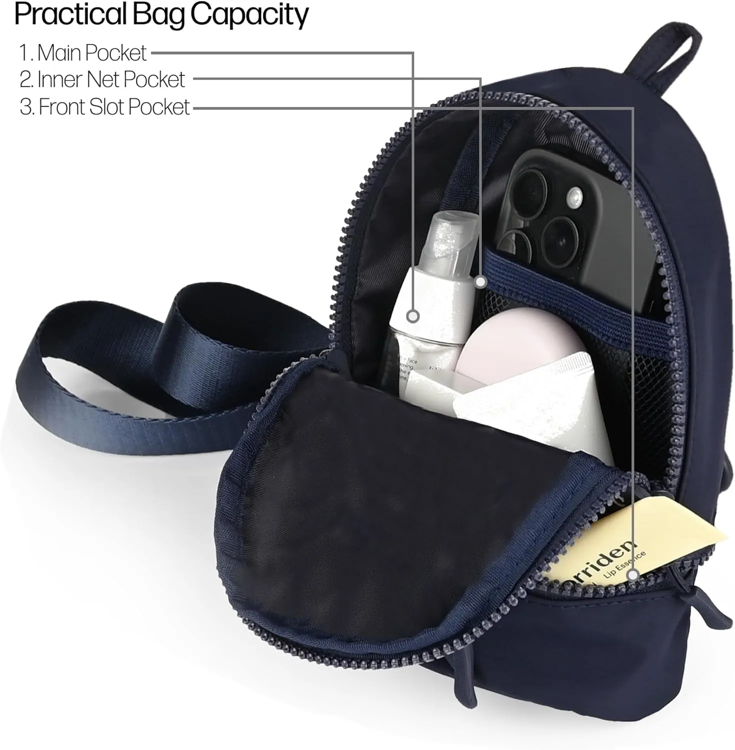 C.C Belt Bag for Women Sling Bag Crossbody Bags with Adjustable Strap for Women (Backpack - Navy)