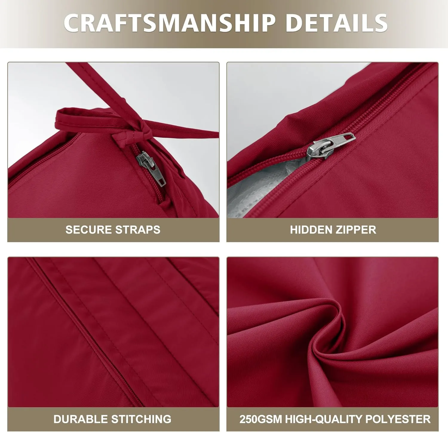 Chaise Lounge Cushion 72x21x3 Inch ?Set of 4 Outdoor Lounge Chair Cushions, Lounger Pad Replacement with Fade-Resistant, Removable & Machine-Washable Covers, Ideal for Patio Chaise Chairs, Burgundy